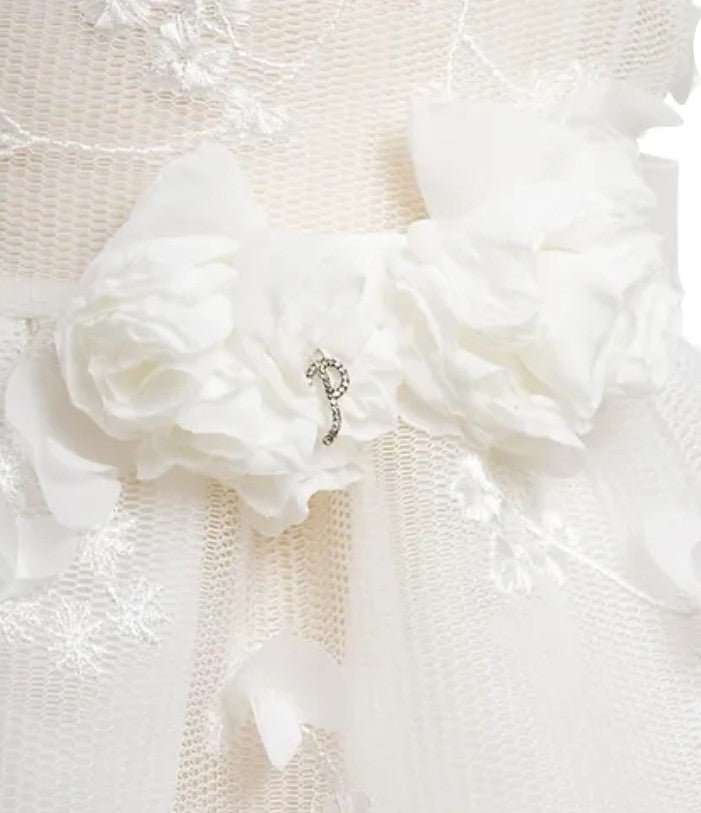 Abito Cerimonia Petit in Tulle con Applicazioni Floreali - Child di Aurora Zonno