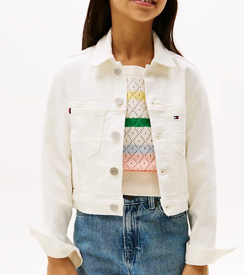 Giacca trucker in denim bianco - Child di Aurora Zonno