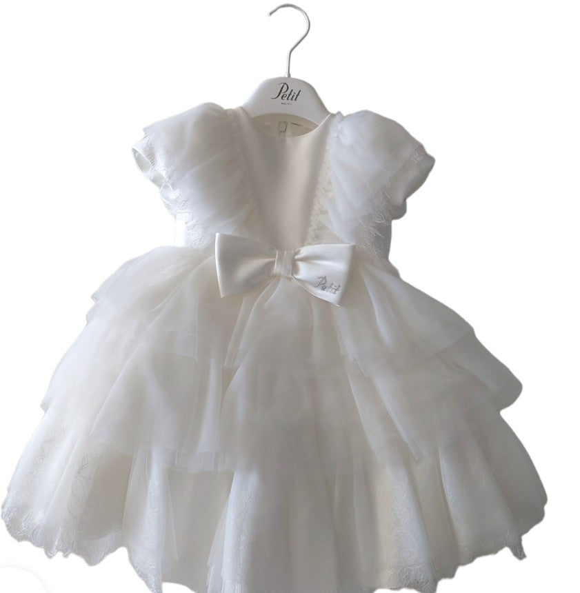 Abito Battesimo Petit tulle e pizzo