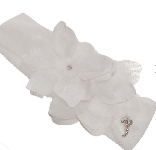 Fascia Petit Battesimo bianca con fiori