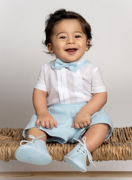 Completo Battesimo Petit bimbo celeste