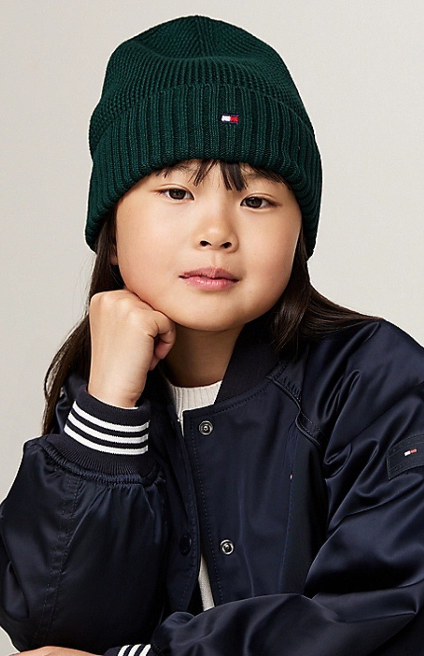 Berretto Essential con cashmere e bandierina Tommy Hilfiger - Child di Aurora Zonno