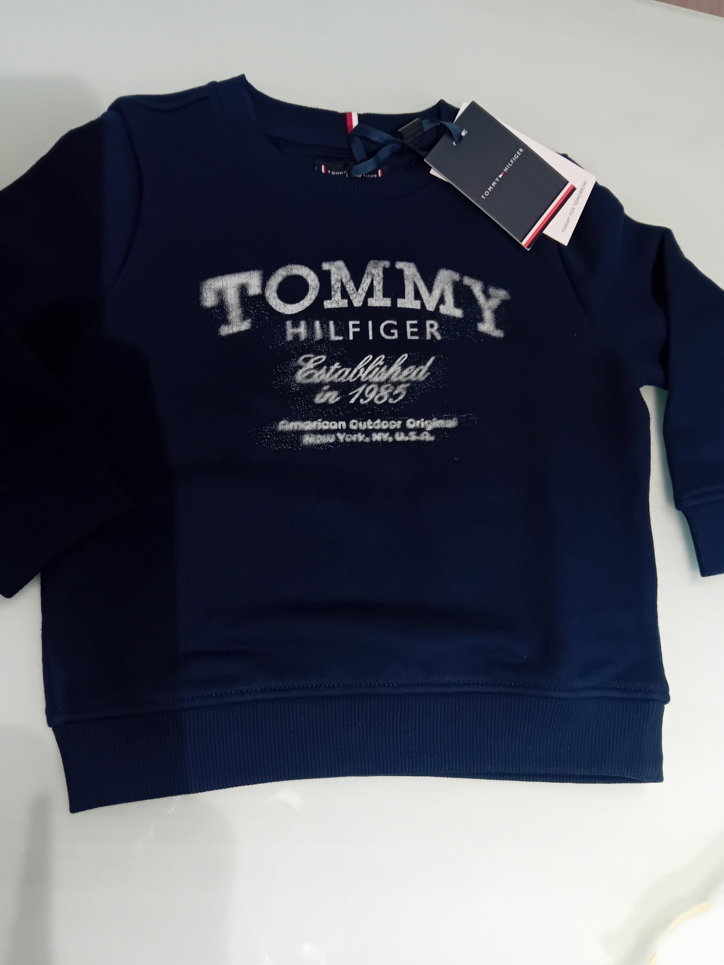 Felpa garzata blu Tommy Hilfiger