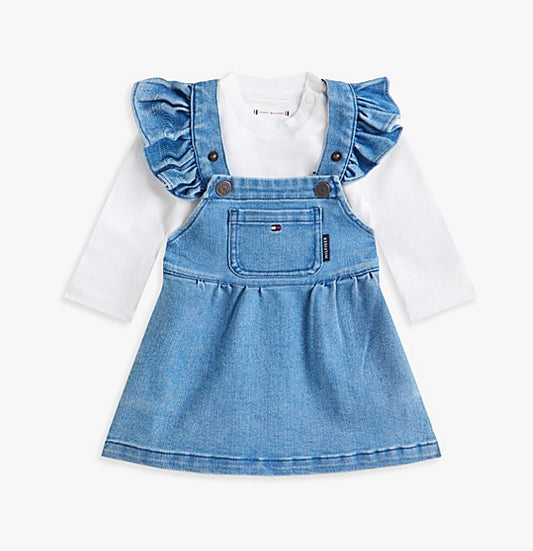 Completo vestito salopette e t-shirt Tommy Hilfiger